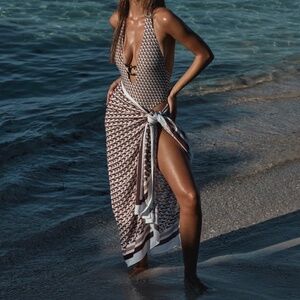 NWT Monday Swimwear MARINA PICCOLA SARONG - HUSK GEO